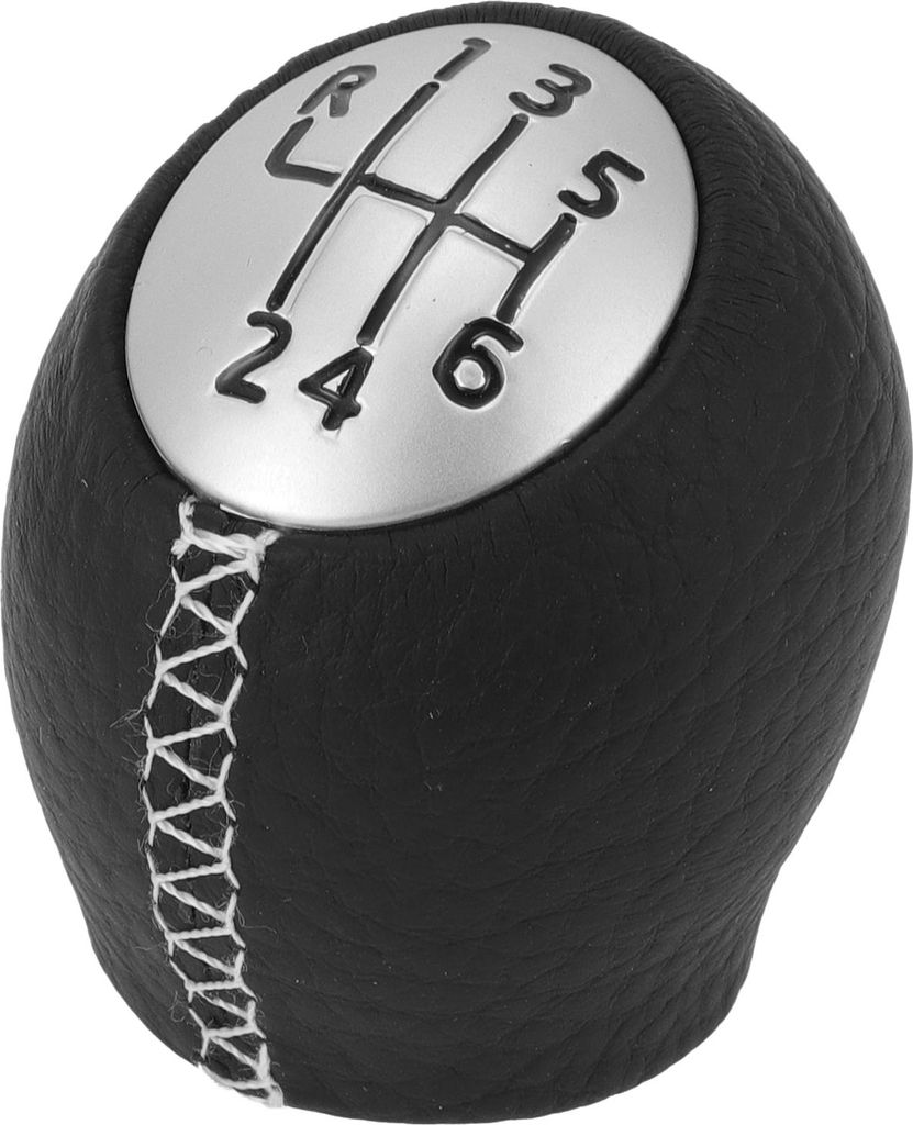 6-Gang-Schaltknauf für Renault Laguna Nr. 328650005R | Automatischer Getriebeschalthebelknopf Schwarz Weiß Kunststoff-Kunstleder 1 Stk