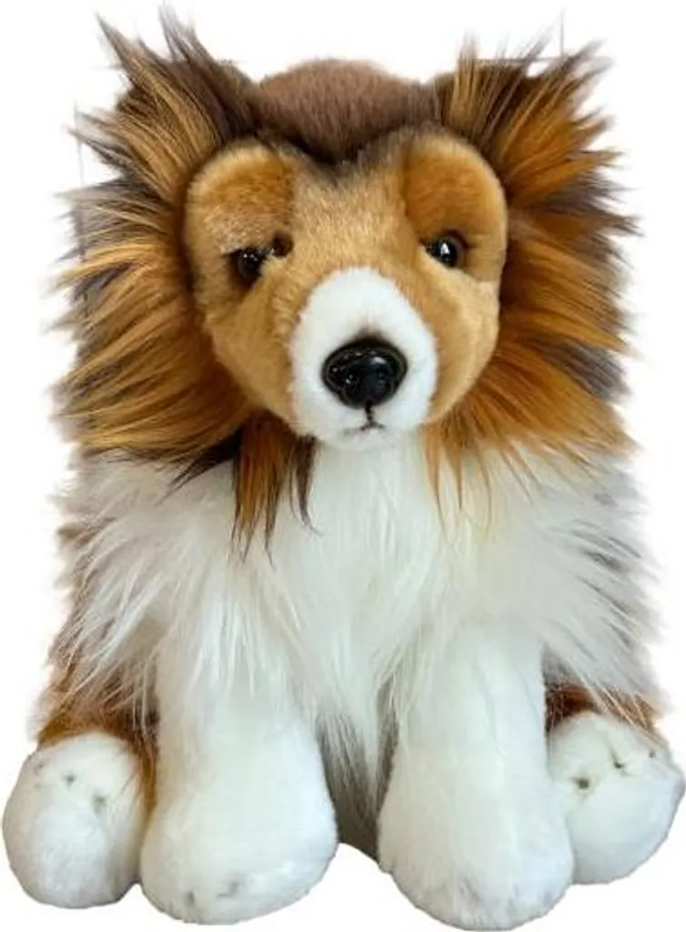 Peluche chien de berger écossais 28cm, doudou colley pour chambre