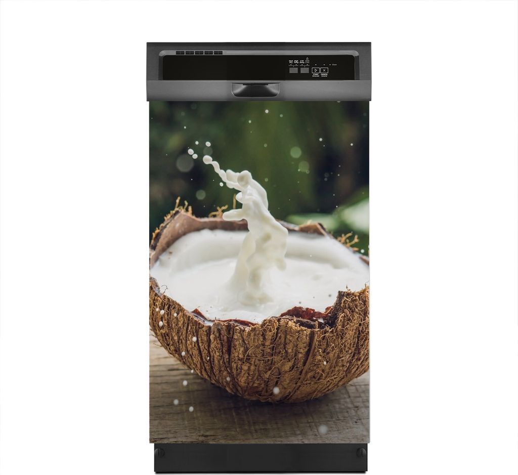 Magnete Dekorative 45x70 cm Küche Magnetmatte Spülmaschine - Kokosnuss Frucht und Milch