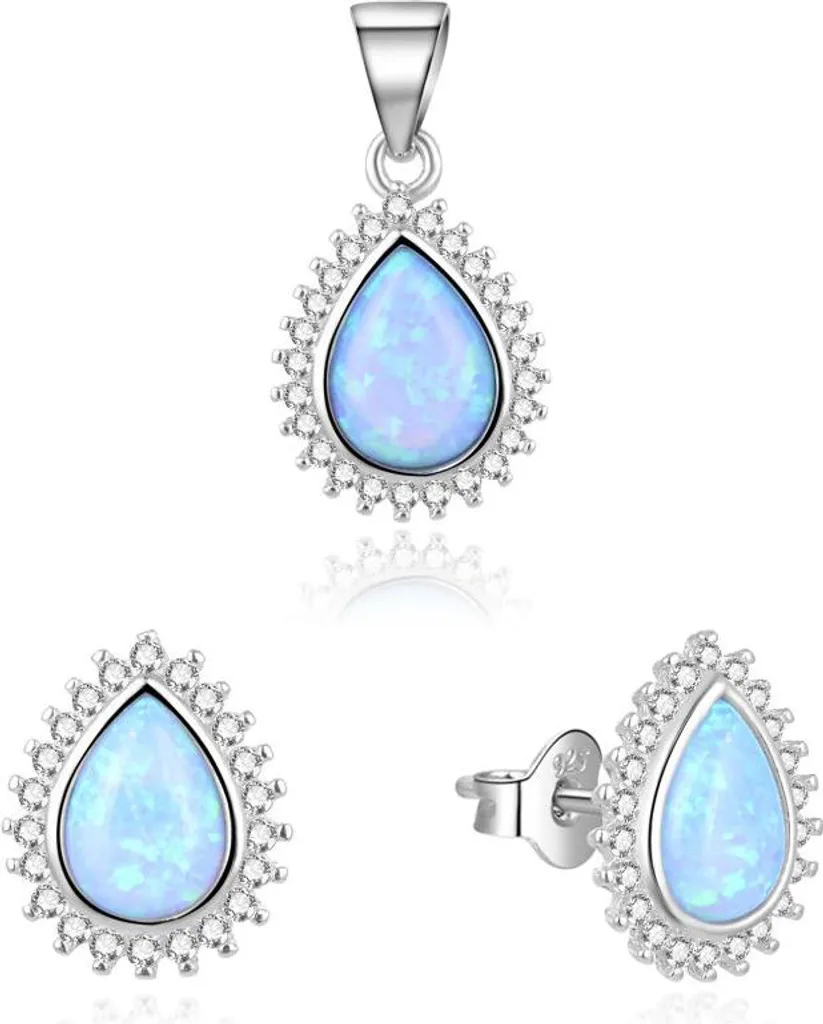 Offerta Parure AGSET231L: Gioielli Argento e Opale Blu Top