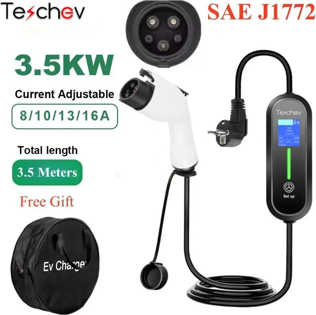 Chargeur Voiture Électrique Type 1 Teschev Étanche avec Courant Variable