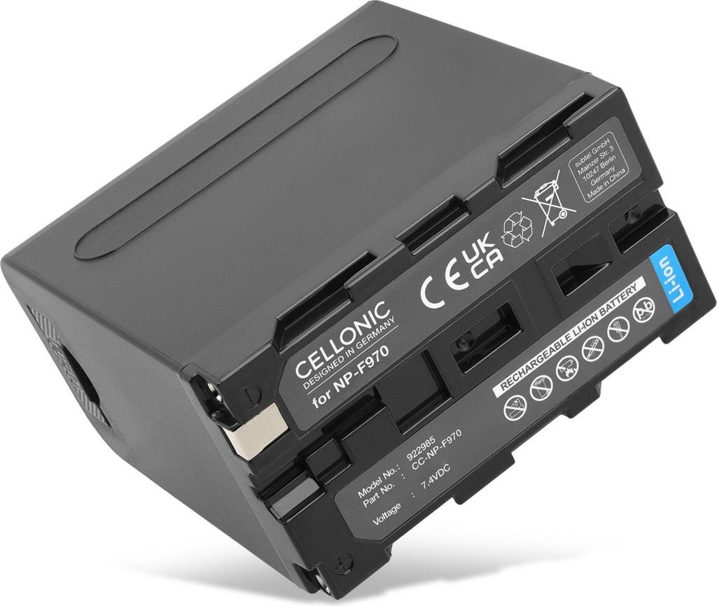 CELLONIC 1x Akku für Kamera Kompatibel mit Sony HVR-Z1, HXR-NX100, Kompatibel mit Z Cam E2, Kompatibel mit Sony NP-F970 - (10050mAh, 7.4V)