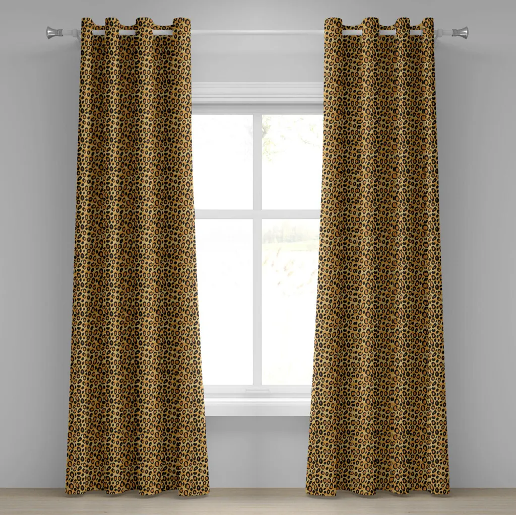 Rideau motif félin imprimé haute définition 280 cm x 175 cm à œillets