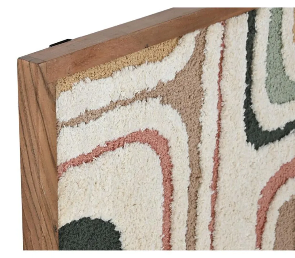 Tableau Mural ESPRIT 75x105 cm - Solution Déco Naturelle Coton et Acacia