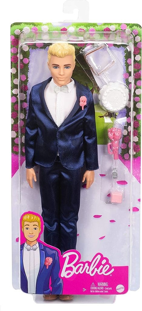 Mattel GTF36 Barbie módna bábika ženích Ken v modrom obleku Obrázok produktu 