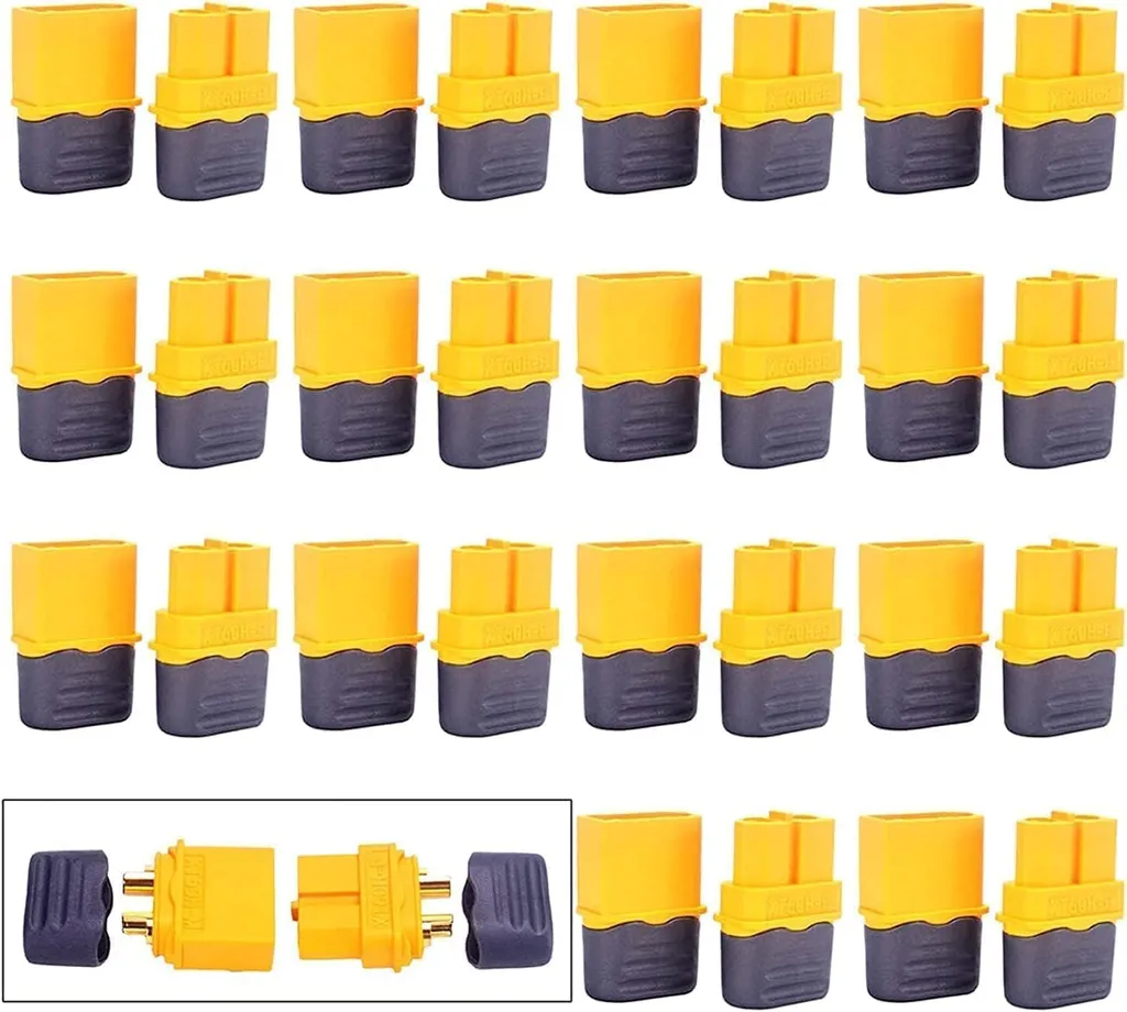 Lot de 15 Prises XT60H Mâle avec Capuchon de Protection pour Batterie FPV