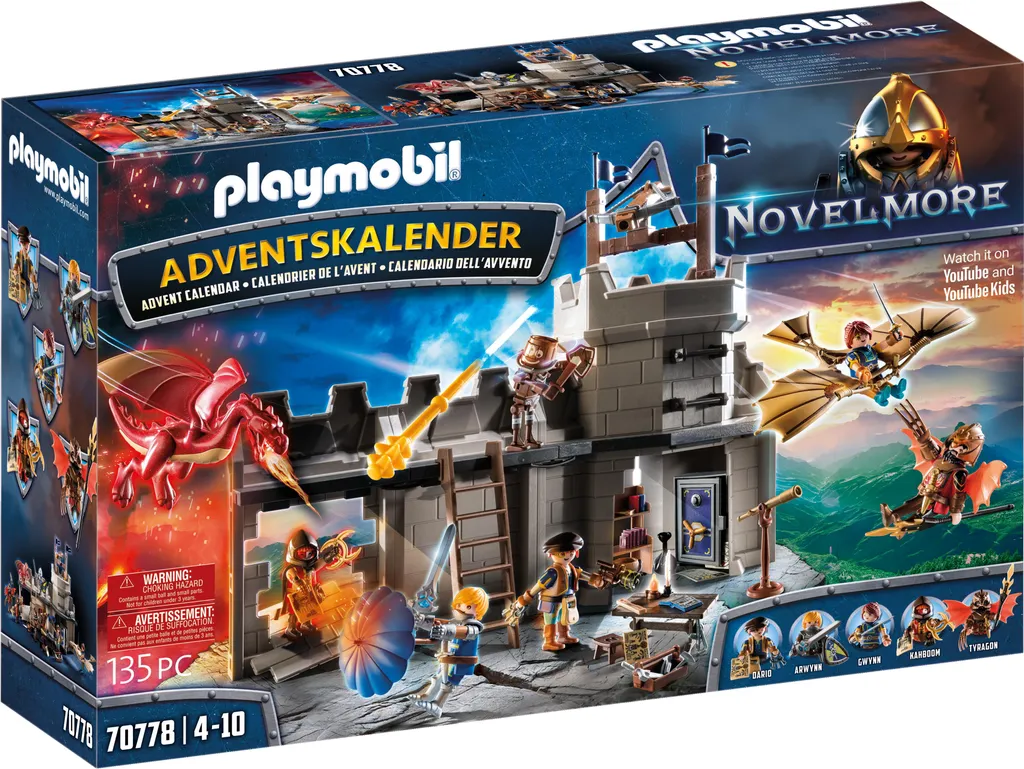 Calendrier Avent PLAYMOBIL 70778 pour Enfant Fan de Chevaliers Novelmore