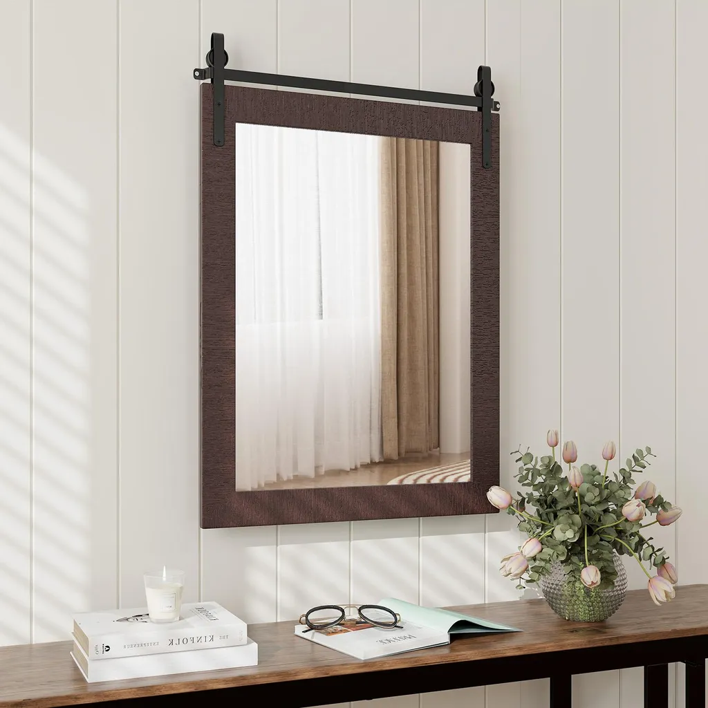 Miroir mural robuste bois 76,5x56 cm : Solution incassable et durable - 7