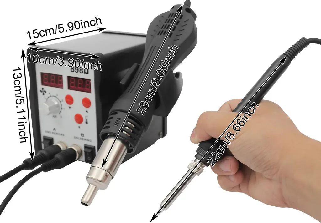 Saldatore Digitale Professionale 220V Nero - Temperatura Regolabile Precise