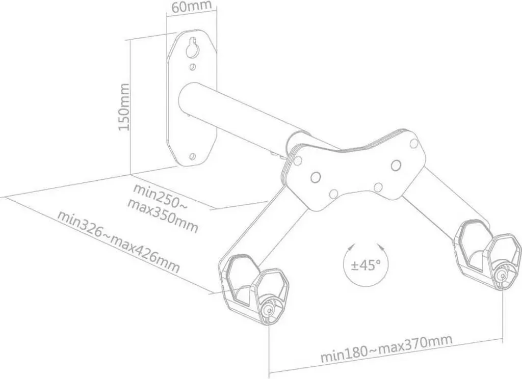 Présentoir mural Contec Smart Hold noir - Support vélo robuste et design - 5