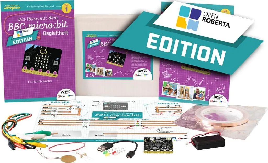 Coffret éducatif BBC micro bit V2 Joy-IT pour apprendre le codage Open Roberta