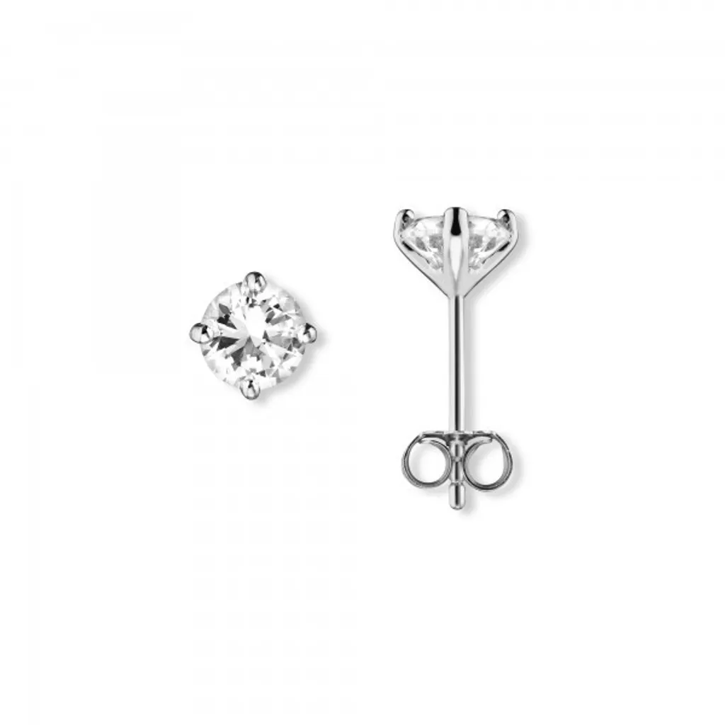 Orecchini a perno zirconia 925/- argento rodiato