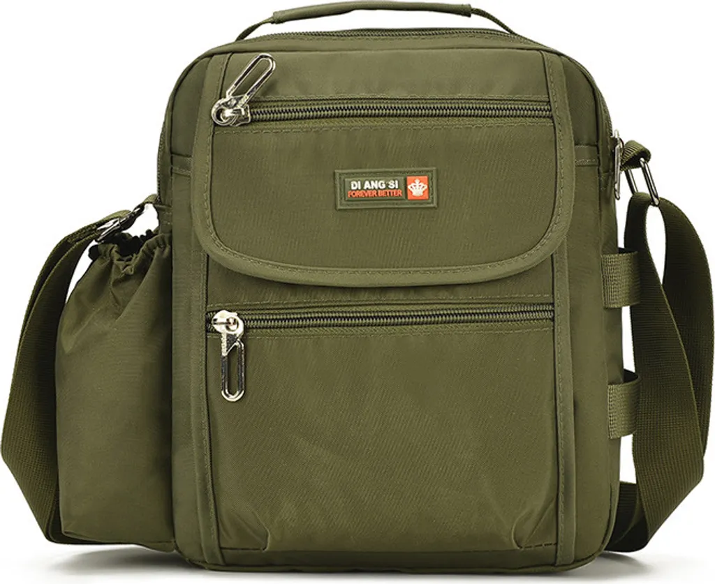 Borsa Monospalla INF Verde Militare con Porta Bottiglia - Outdoor Ready