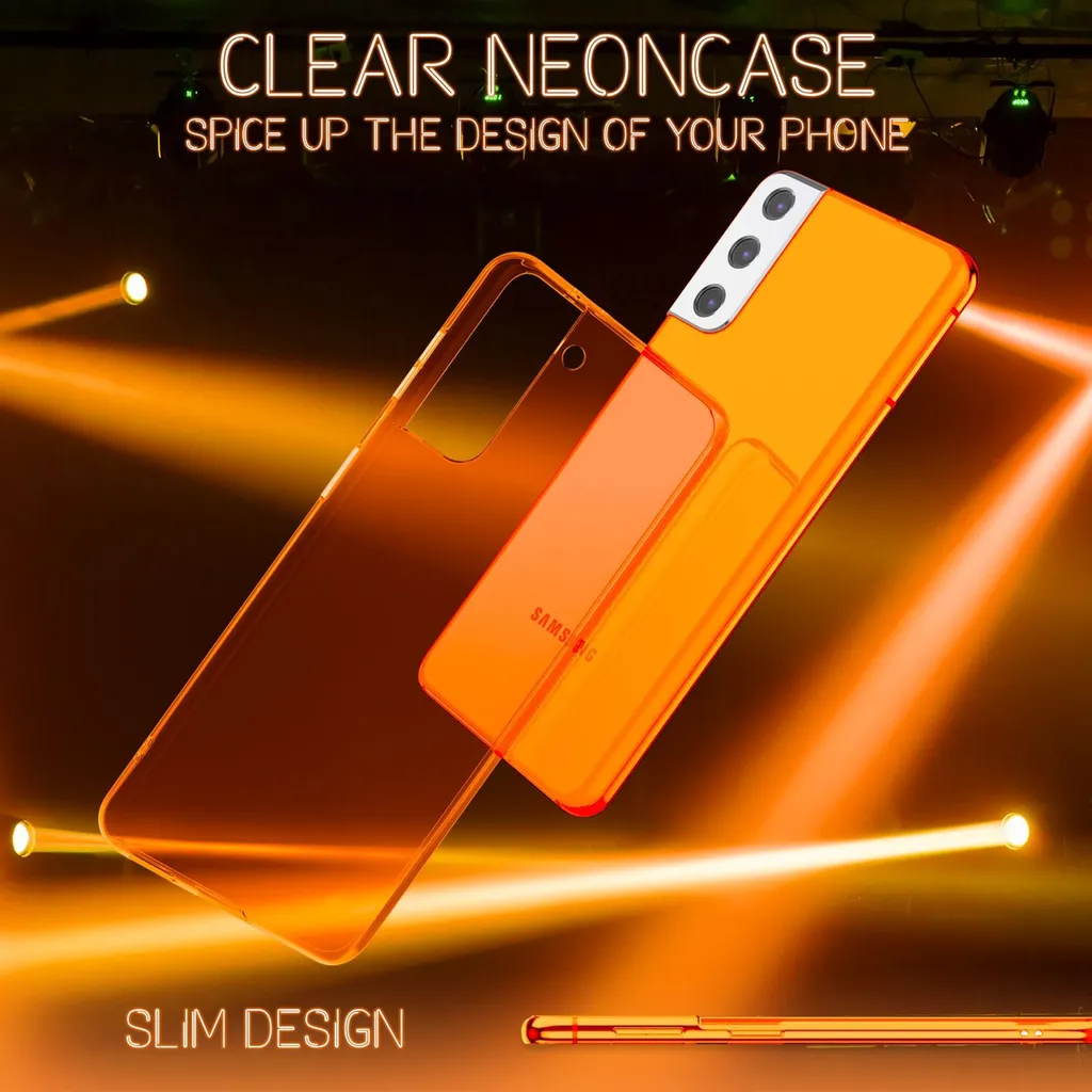 Cover Samsung S21 FE Neon Orange NALIA - Trasparente e Shockproof - 2