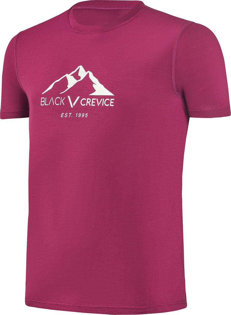 BLACK CREVICE - Herren MerinoT-Shirt | Farbe: Rhododendron | Größe: 3XL