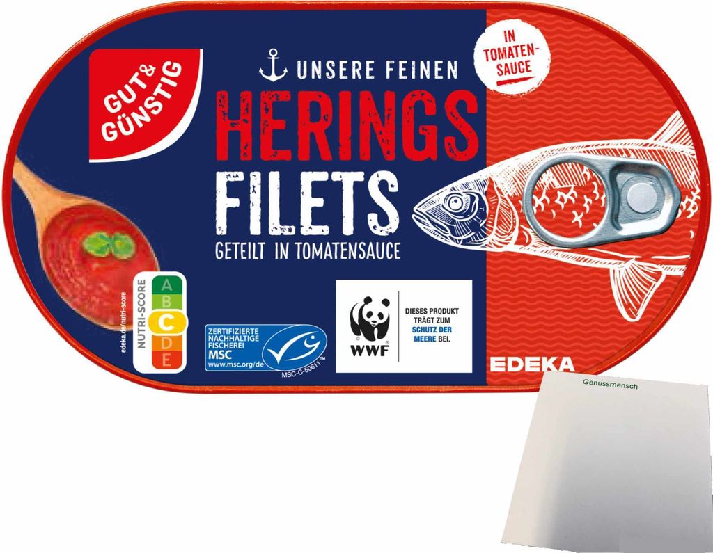 Gut & Günstig Heringsfilets in Tomatensauce (200g Dose) + Produktbild 