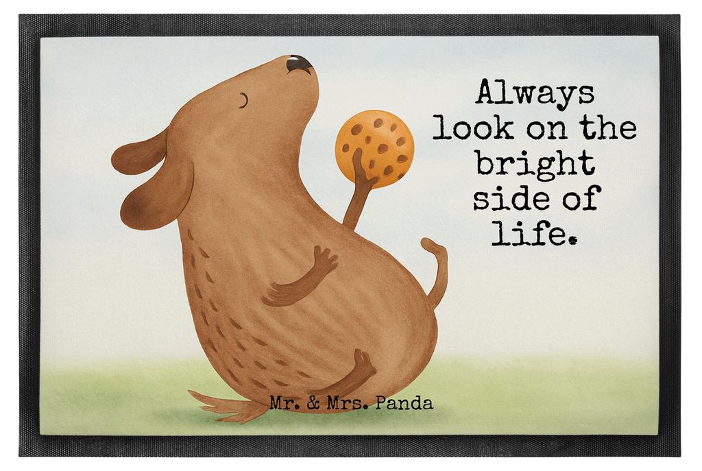 Mr. & Mrs. Panda fußmatte Hund Keks Design 60 x 90 cm - Weiß - Geschenk, Türvorleger, Fußabtreter, flurmatte, Hundesnacks, Sprüche, Schmutzmat...