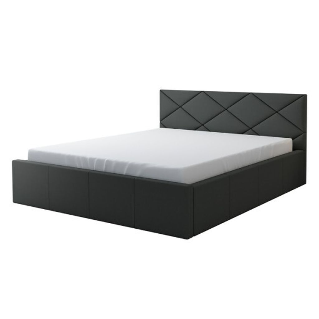 Polsterbett VIGI -OM 180 x 200 mit Bettkasten. Farbe: Grau