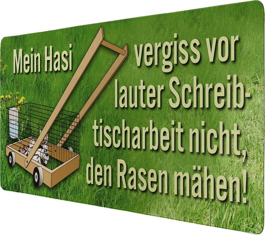 Vergiss nicht, den Rasen mähen! Schreibtischunterlage 69x31cm XXL Mauspad