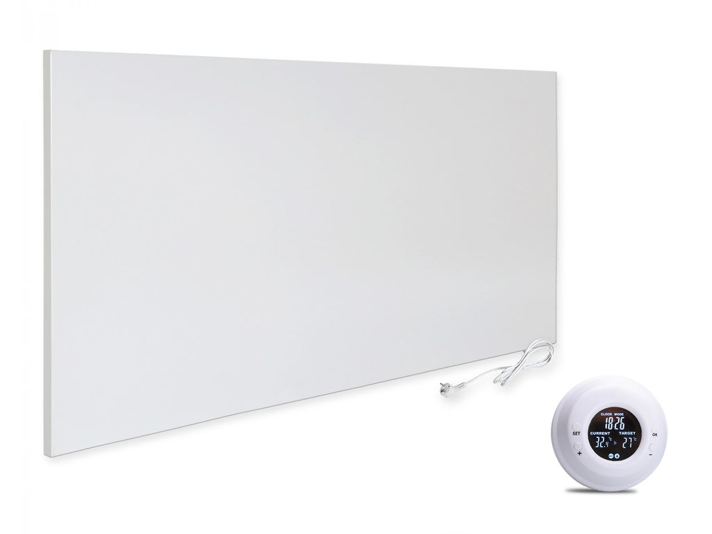 VIESTA Infrarot Wandheizung mit Thermostat [FERNBEDIENUNG + WIFI STEUERUNG] – Infrarotheizung Wandmontage Heizkörper – Carbon Crystal Infrar...