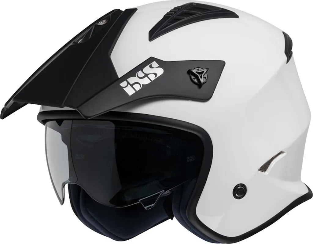 Casque jet blanc IXS 114 3.0 avec écran anti-rayures et intérieur lavable