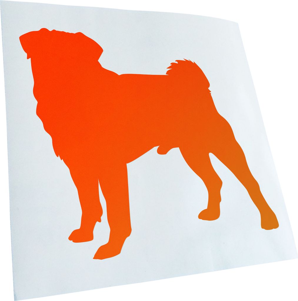 Kiwistar - Autoaufkleber - Mops Hundrasse Pug Carlin Heckscheibenaufkleber - Aufkleber für Auto Kfz Fahrrad, LKW, Truck Mofa