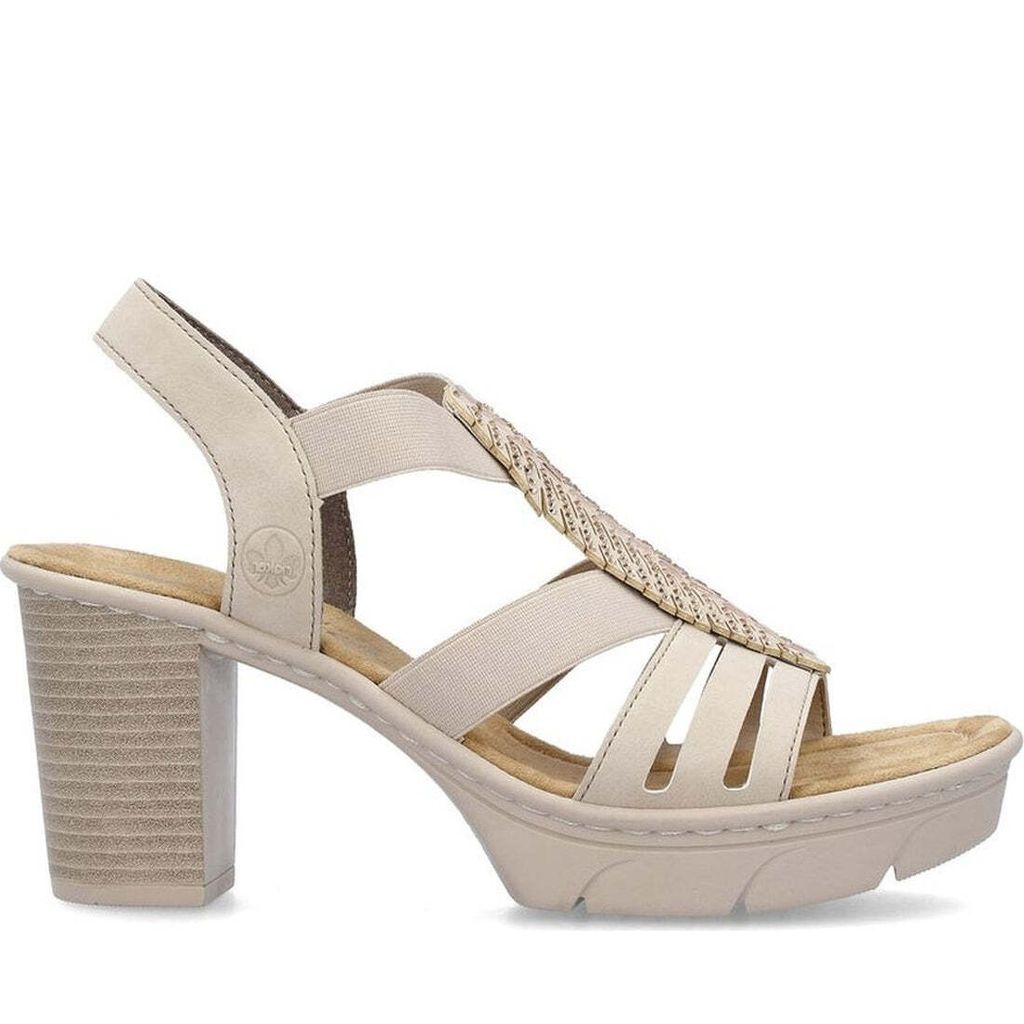 Rieker Damen Klassische Sandalen 67526-62 Farbe: Beige Produktbild 9