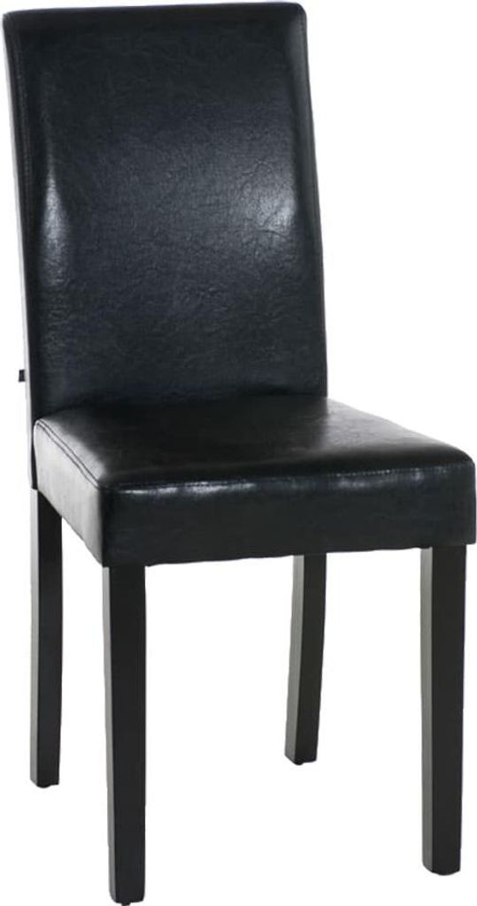 Esszimmerstuhl aus Kunstleder – Esszimmerstuhl – bequeme hohe Rückenlehne, pflegeleichtes Design | Farbe: Schwarz | Grundfarbe: Schwarz