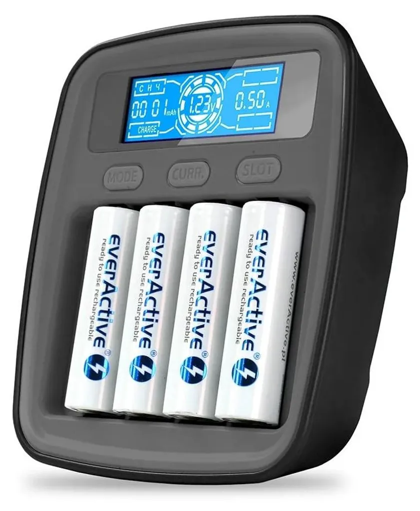 Chargeur de Batterie Intelligent Ni-MH everActive NC1000MV2 USB-C LCD