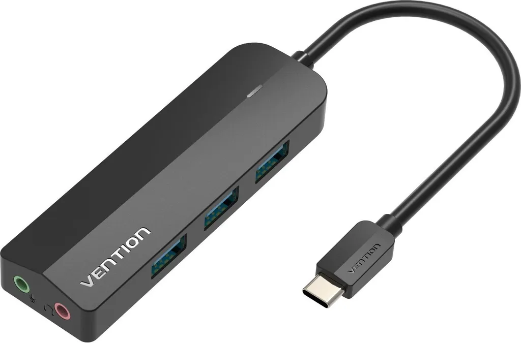 Hub USB-C Vention 5-in-1: Espansione Ufficio con Audio e 3x USB 3.0