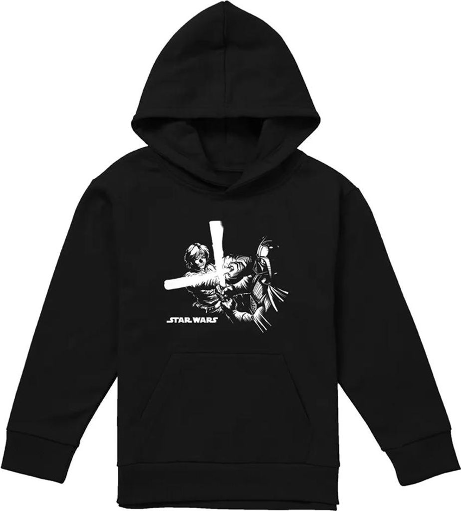 Star Wars - "Lightsaber Fight" Kapuzenpullover für Kinder TV26141 (152-158) (Schwarz)