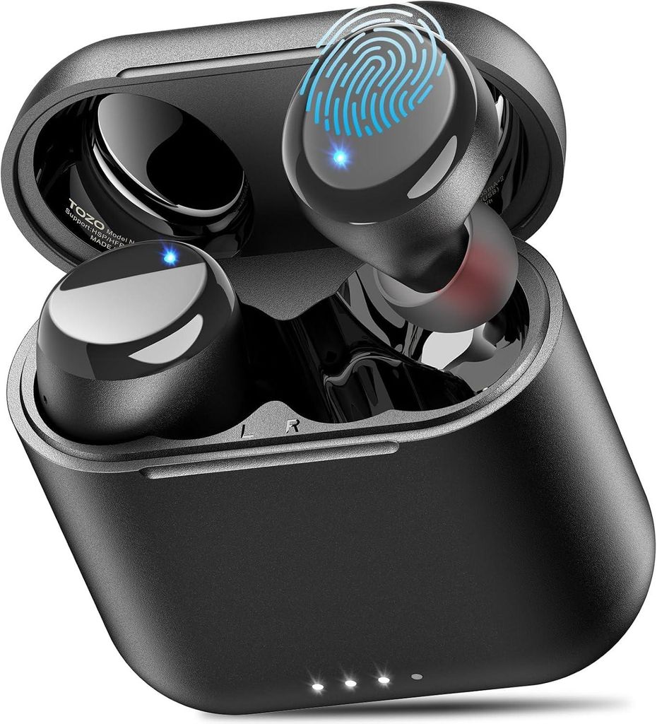 TOZO T6 True Wireless In-Ear Kopfhörer mit Bluetooth 5.3, Touch Control, Ladecase, IPX8 wasserdicht, 45h Laufzeit, Mikrofon