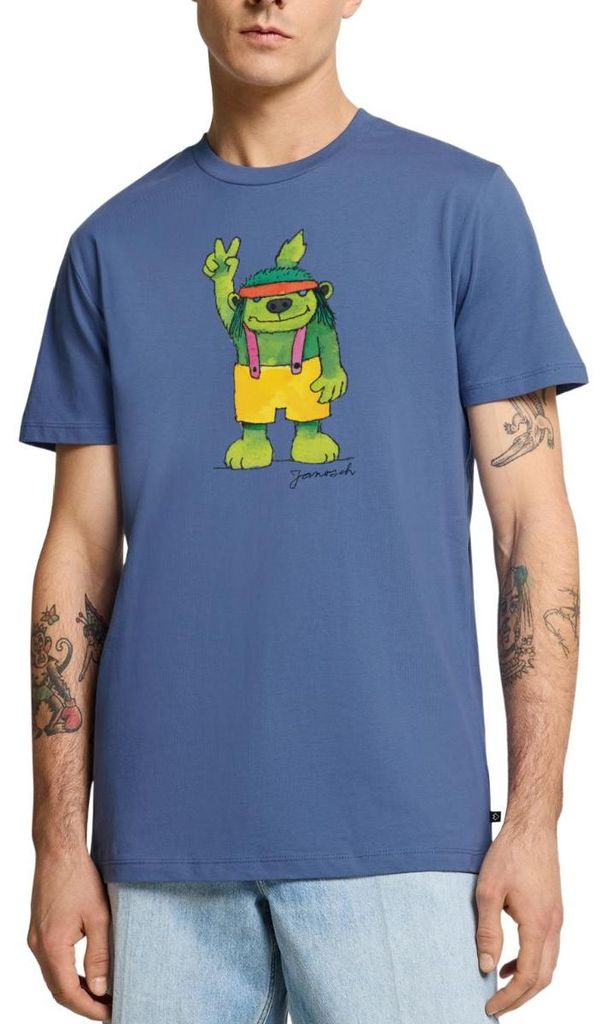 Spreadshirt Janosch Emil der Grünbar Peace Männer Premium T-Shirt, S, Taubenblau