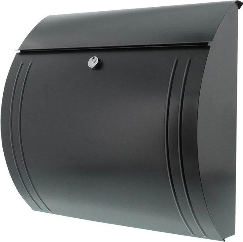 Boîte aux lettres murale anthracite avec fente A4 pour grand courrier