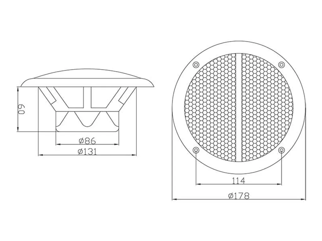 Haut-parleur plafond 80W WS-180 de 165mm à haute puissance acoustique