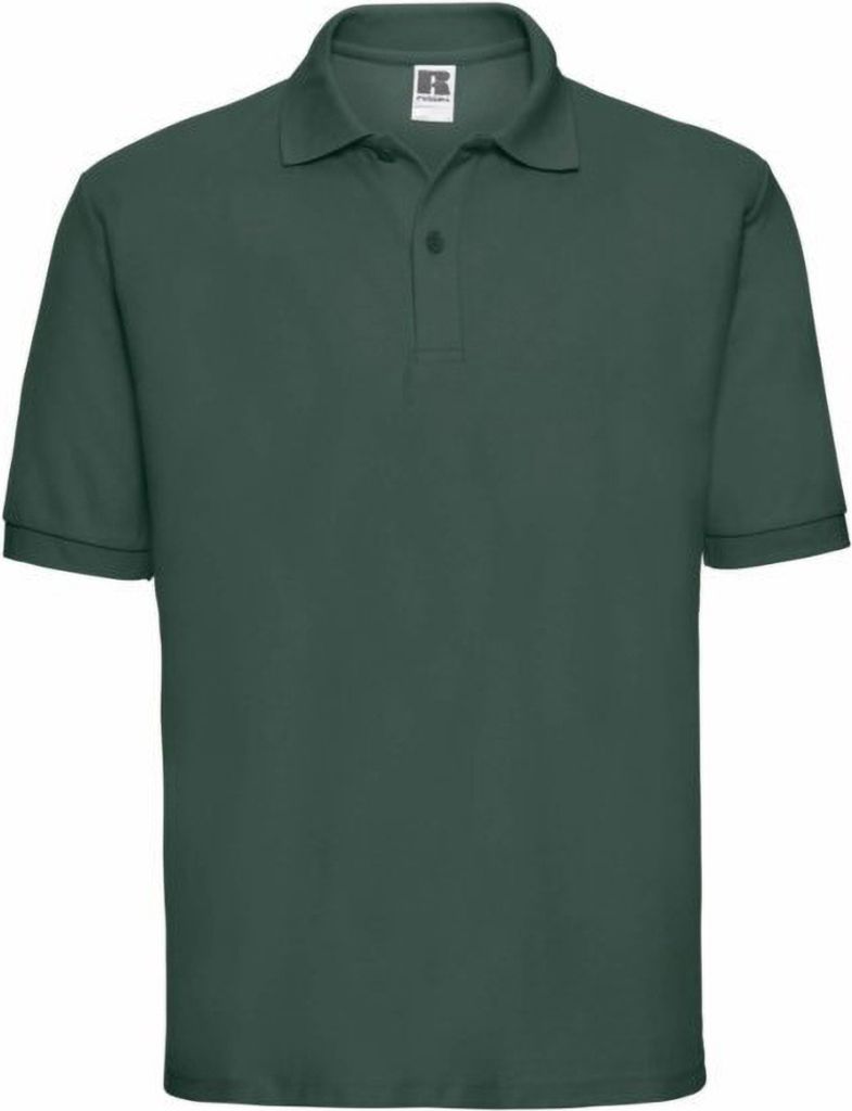 Russel Herren Klassik Kurzarm PolyBaumwolle Polo Shirt BC566 (4XL) (Flaschengrün)
