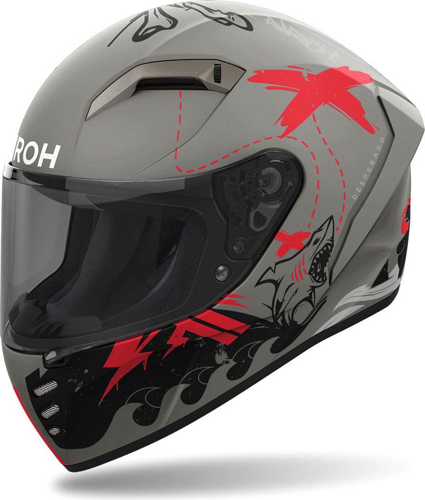 Integralhelm AIROH Connor Desperado Mattgrau-Orange größe S