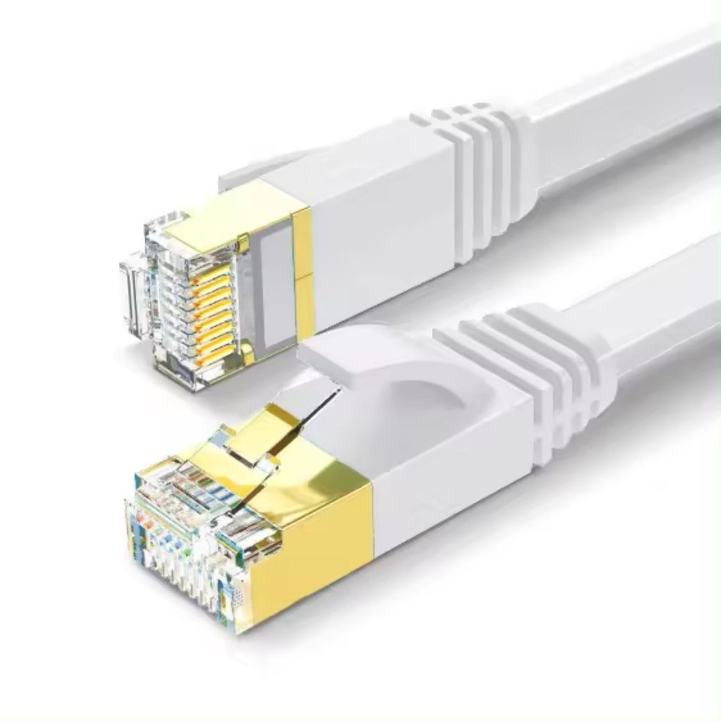 LAN Kabel Cat 7 Flach 20m Weiß Netzwerkkabel RJ45 Ethernet Produktbild 