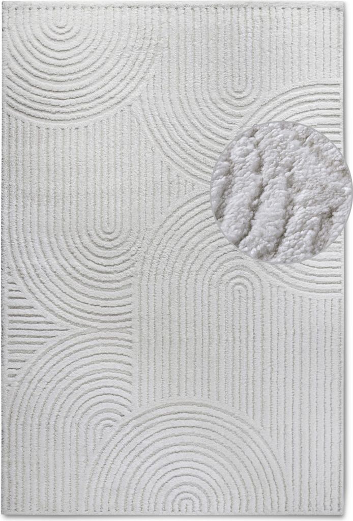 Elle Decoration Gallery Hochflor Teppich Chappe Cremeweiß
