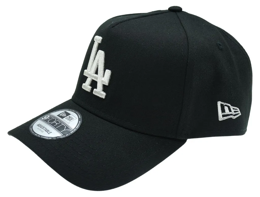 Casquette de baseball LA Dodgers enfant New Era noire logo argenté