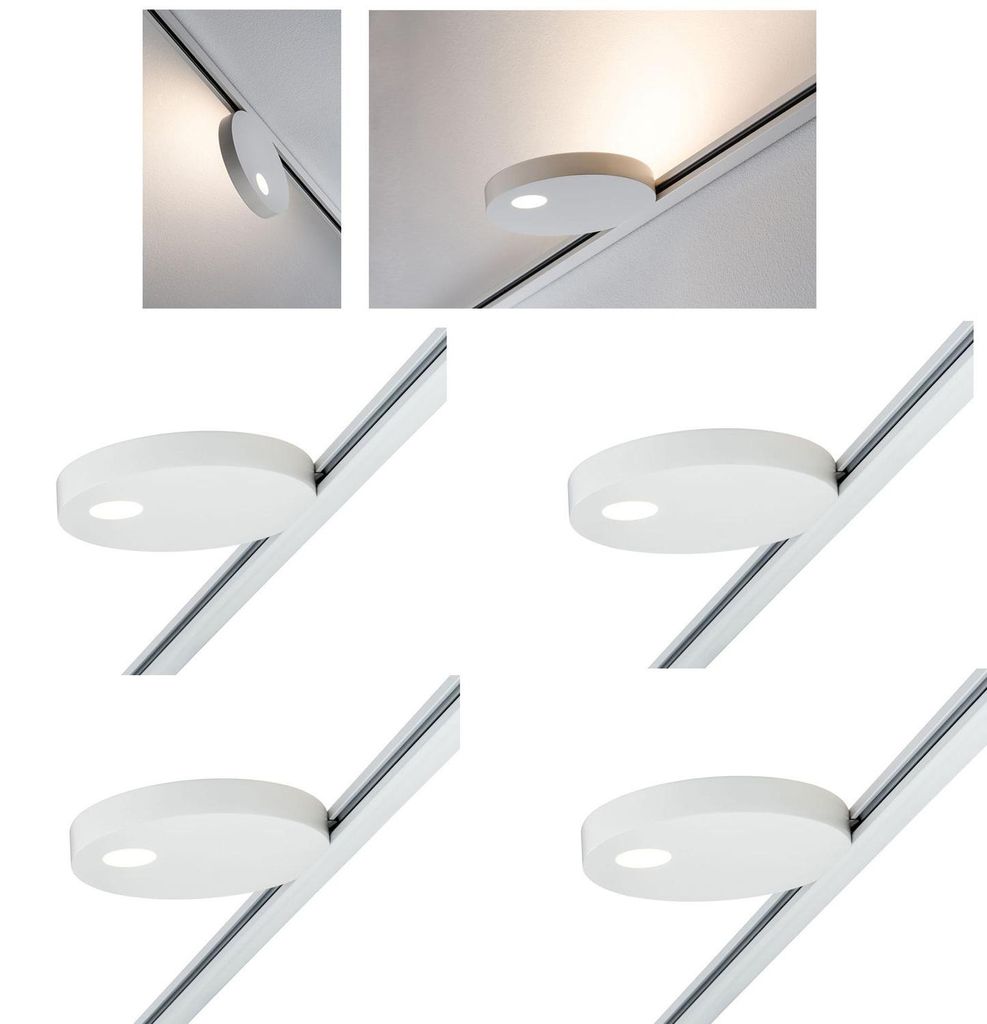 4er Set - Paulmann URail Spot Uplight Salto 16W Weiß 230V Metall
