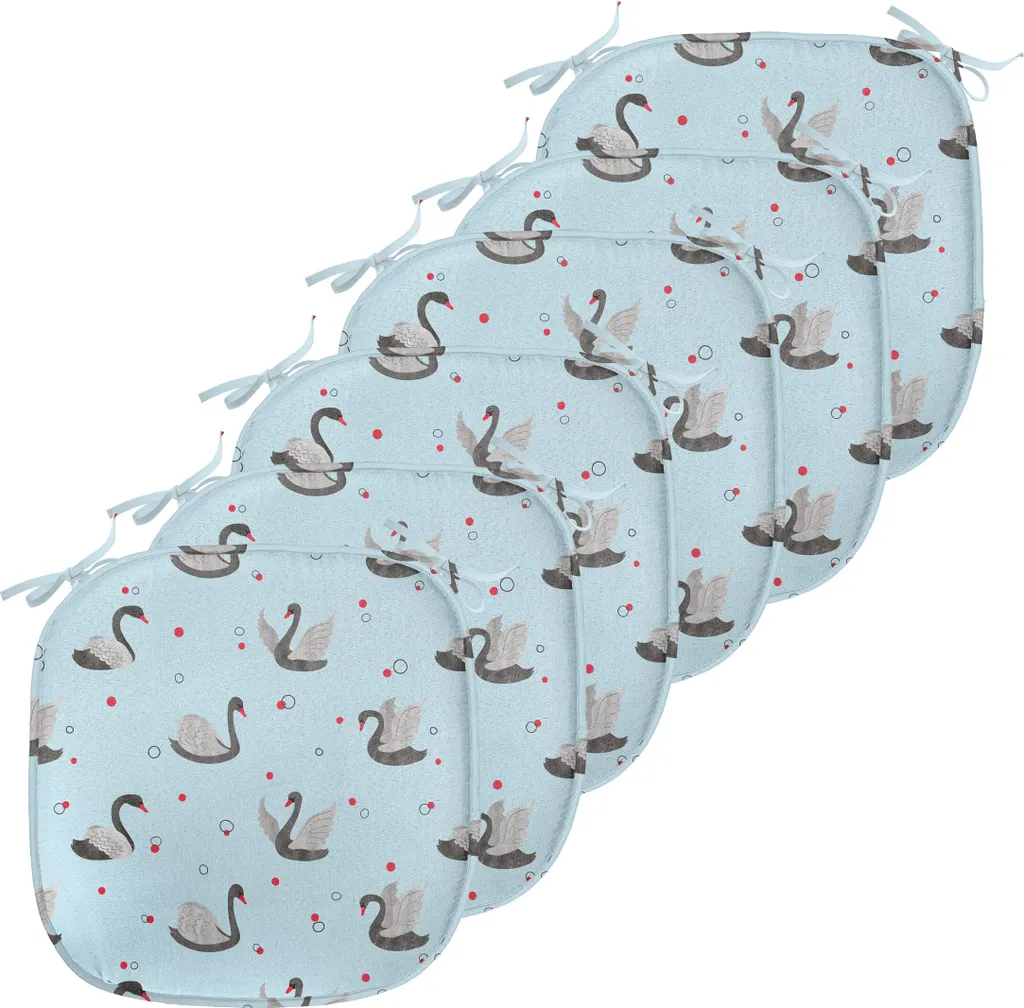 Set de 6 Coussins de Siège pour Salle à Manger avec Sangles 40x40