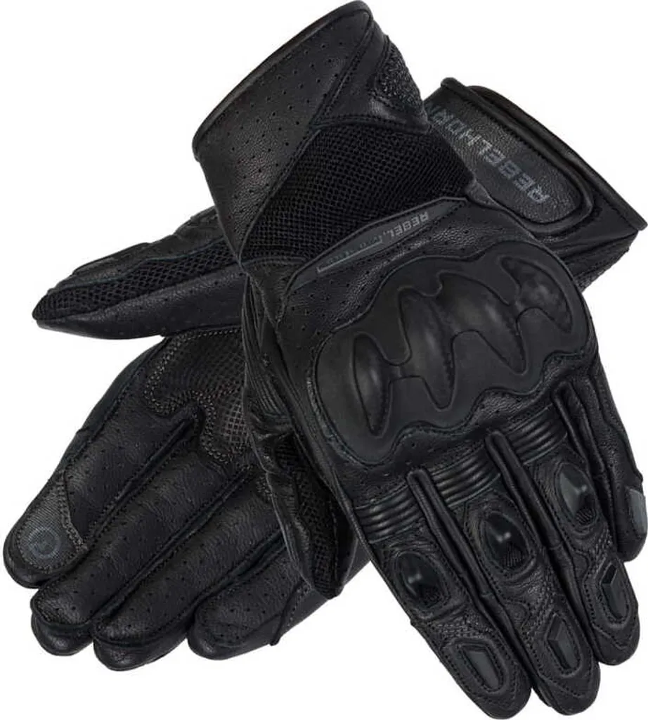 Gants de Moto Été pour Femme Rebelhorn Flux II Lady Coloris Noir XS