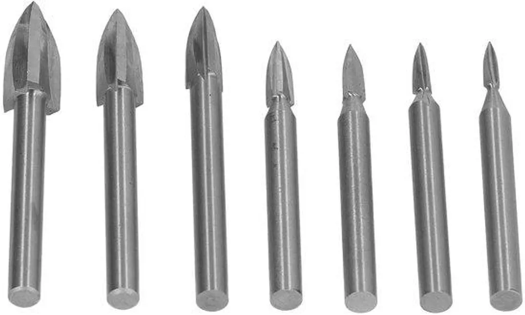 Forets bois 6 mm ultra résistants pour gravure, lot de 7 accessoires