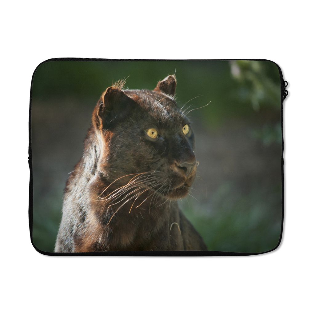 MuchoWow Laptop Hülle 13 Zoll Panther - Nahaufnahme - Schwarz Laptoptasche - Laptophülle - Sleeve - Rundumschutz