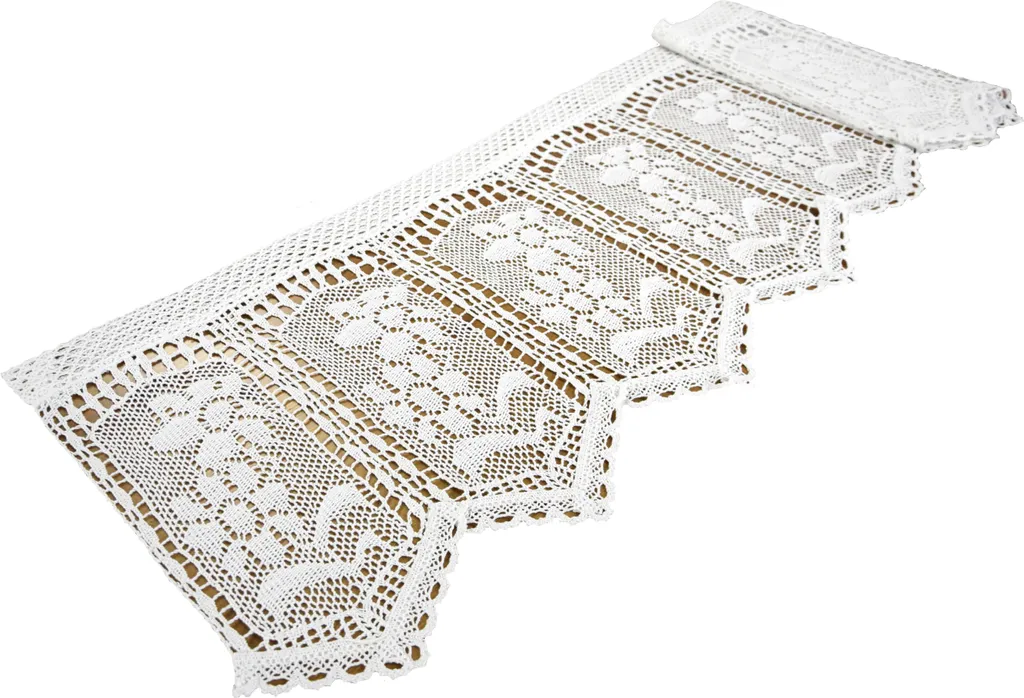 Tenda all'Uncinetto Bianca 40x150cm | Pizzo Shabby Chic per Cucina
