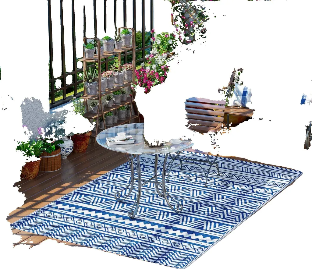 Tapis de Balcon Réversible Multi - Résistant UV - Facile à Nettoyer