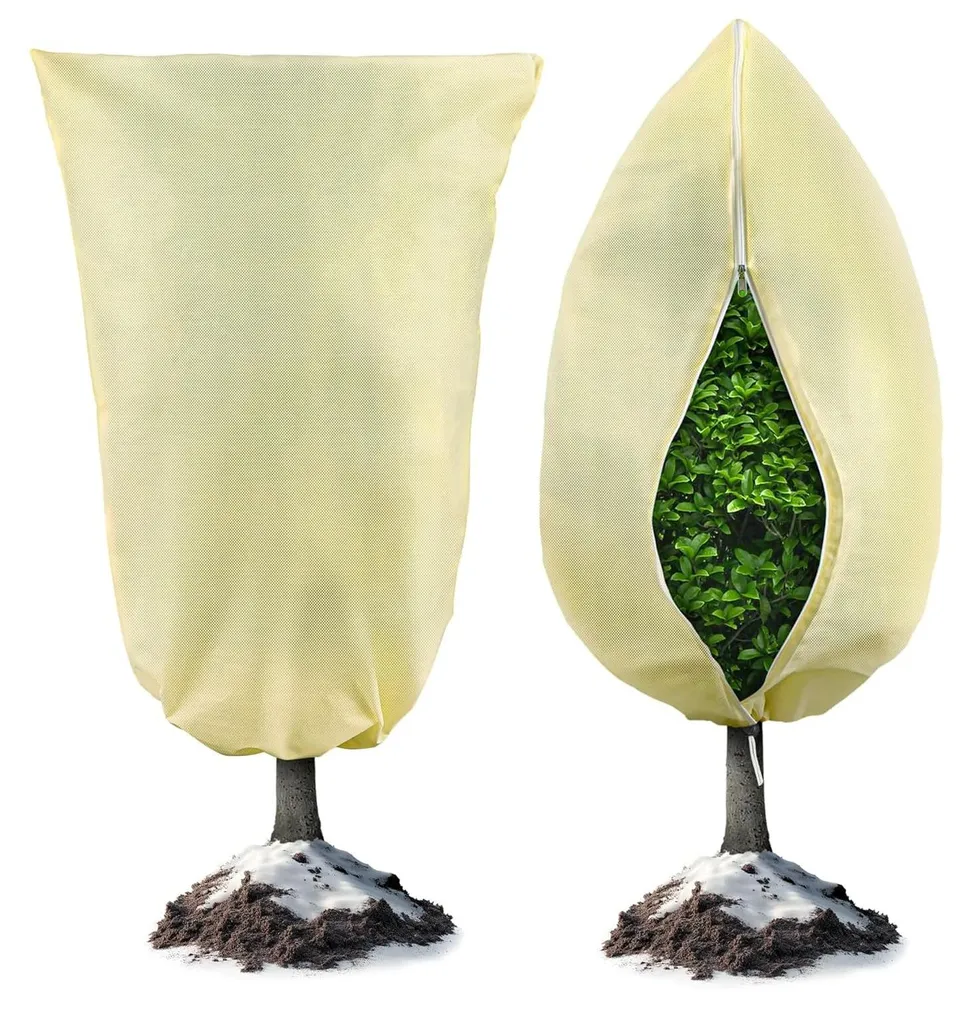 Housse Anti-gel Plante 120x180 cm avec Zip Latéral et Toile Renforcée