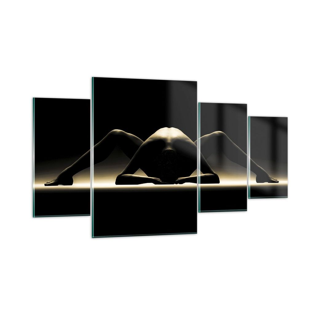 Bilder auf glas - Nackter Körper Modell künstlerische Pose - 160x90cm - Glasbilder - Wandbilder - Kunstdruck - Wanddekoration aus Glas - Glas Bil...