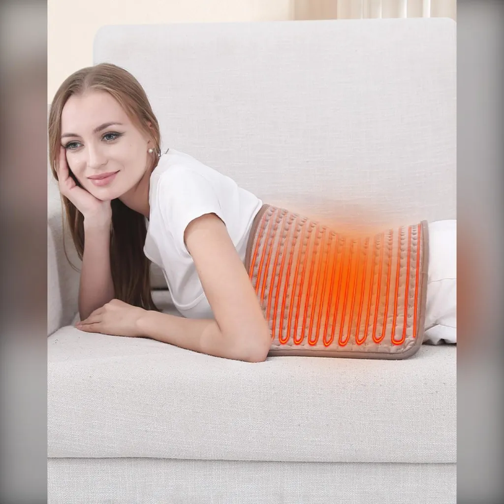 Coussin Chauffant Grand Format 43x84cm avec Chaleur Douce Réglable